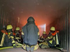 Übungsvormittag in der Brandübungsanlage
